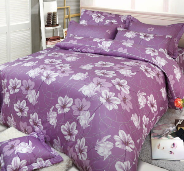 <br/><br/>  ＊華閣床墊寢具＊《紫花兒》單人2件式精梳棉床包組 3.5*6.2 台灣精製 MIT<br/><br/>