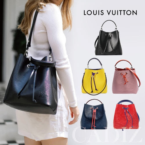 法國正品 Louis Vuitton SAC SEAU NÉONOÉ 素色牛皮水桶包 M54367