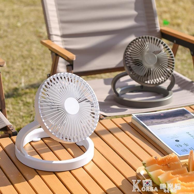 熱銷新品 2022新品戶外野營風扇 USB落地扇桌面照明風扇 臥室8000毫安風扇