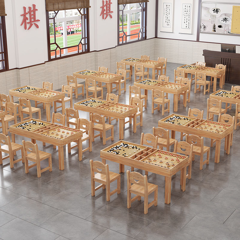 全網低價/免運/開票 全實木圍棋桌象棋桌培訓班課桌椅書法桌國學桌學校書法桌清倉教室LLLL60公司貨