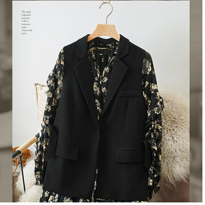 現貨+預購 西裝背心無袖西服-韓版修身顯瘦無袖女馬甲外套74jy11【獨家進口】【米蘭精品】