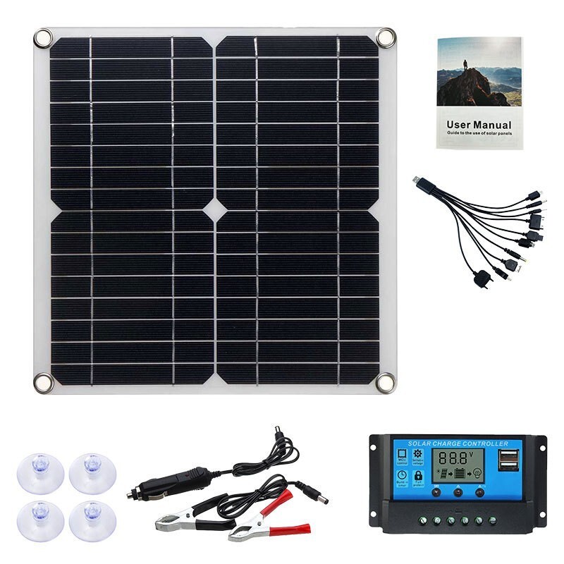 20W 12v太陽能發電光伏板 Solar Panel Kit 戶外手機