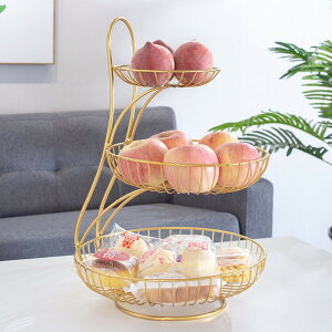 點心架 水果盤歐式客廳家用歐式三層奢華現代創意多層點心架高檔創意果籃【MJ4141】