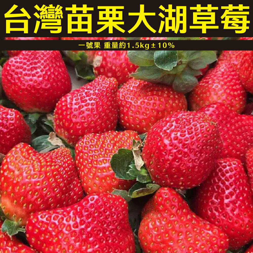【仙菓園】台灣苗栗大湖 草莓一號果 每盒約1.5kg±10% 0
