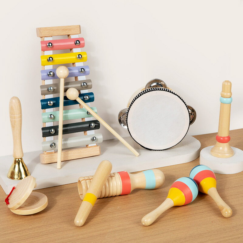 幼兒童音樂樂器套裝打擊樂器聲音認知早教啟蒙益智木質製玩具