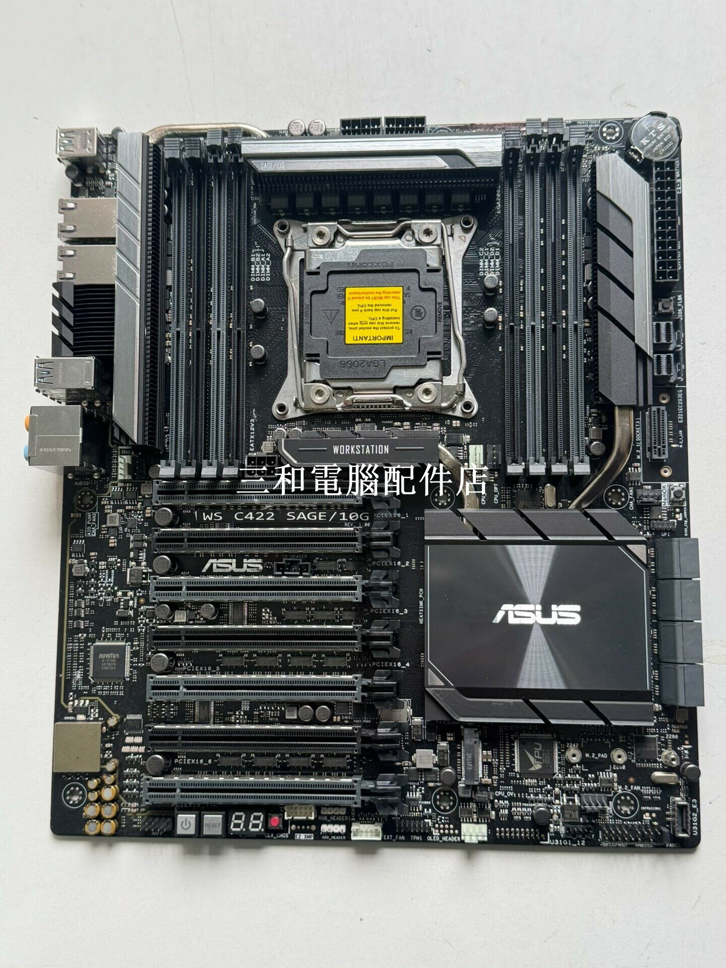 華碩WS C422 SAGE 10G 豪華ATX工作站主機板 最新BIOS 9成新 成色佳 如圖展示