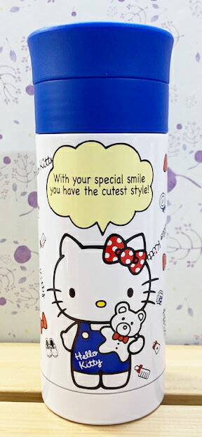 【震撼精品百貨】凱蒂貓 Hello Kitty 日本SANRIO三麗鷗 KITTY不鏽鋼保溫瓶(450ML)-法國旗/藍#10004 震撼日式精品百貨