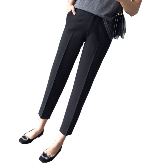 中大尺碼女裝 西裝褲 九分褲 韓版鬆緊腰直筒褲 煙管褲 小腳褲 櫻桃嚴選 1