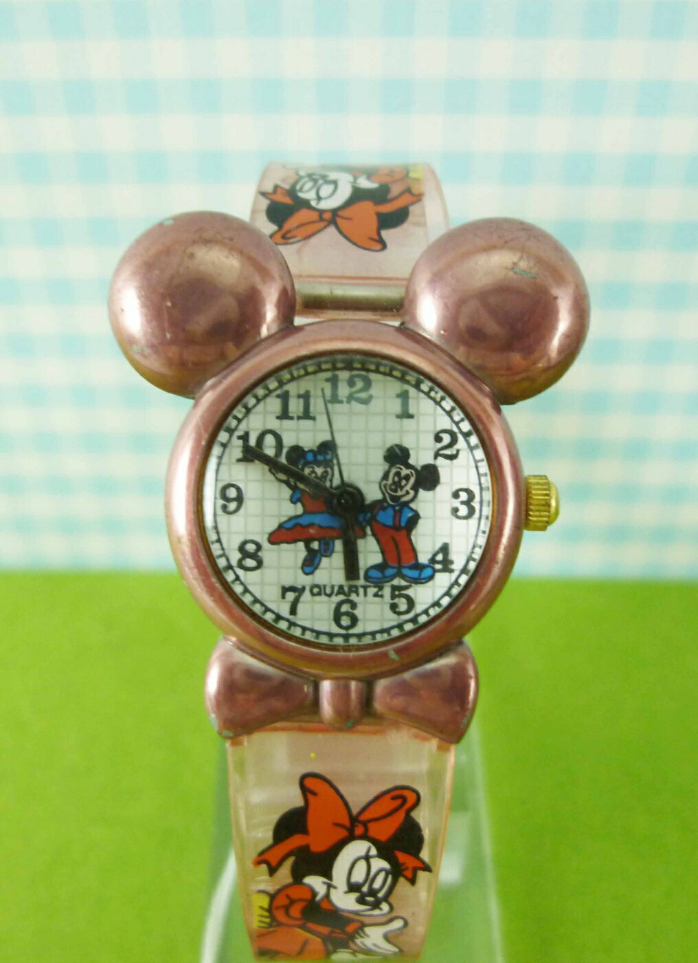 【震撼精品百貨】米奇/米妮 Micky Mouse 造型手錶-米奇大頭圖案-亮粉 震撼日式精品百貨