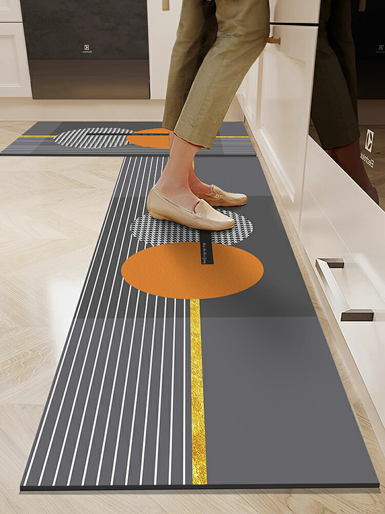 廚房地墊專用長條防滑防油可擦免洗硅藻泥耐臟新款腳墊吸水地毯ki