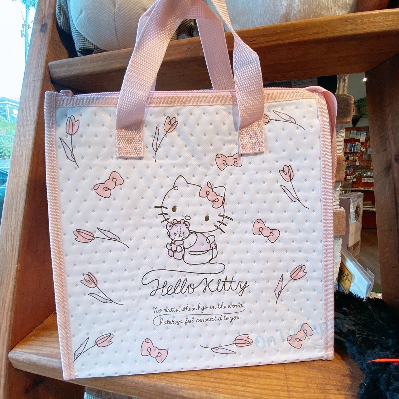 真愛日本 kitty 凱蒂貓 一線畫粉 不織布 保冷提袋 保冷袋 便當袋 手提袋 便當提袋 野餐袋 禮物