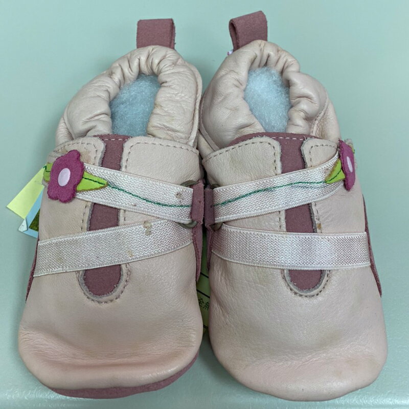 英國 shooshoos 健康無毒真皮手工鞋/學步鞋/嬰兒鞋_優雅花園小花(13)（福利品）
