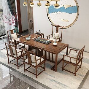 家具 新中式屏茶桌椅實木功夫茶幾禪意家用接待羅漢床沙發泡茶組合