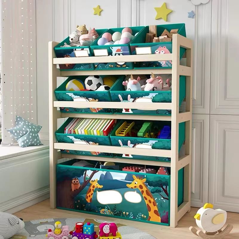 免運 兒童玩具收納置物架 實木兒童收納玩具收納箱多層收納架整理架寶寶分類架幼兒園桌面