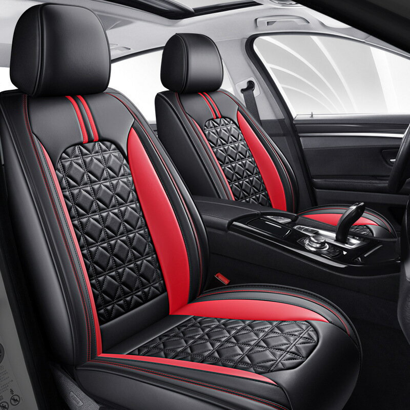 24年Car seat cover新款菱形皮革四季通用汽車坐墊