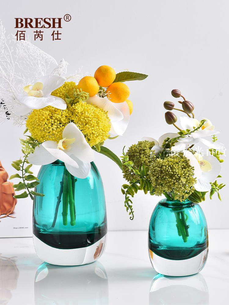 【全球優品匯】輕奢現代簡約玻璃花藝插花器樣版間花藝桌面擺設餐廳酒店客房擺件