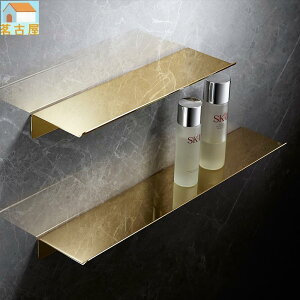 ✁✙衛浴系列 北歐浴室一字隔金色衛生間置物架加厚304不鏽鋼隔板收納架化妝臺