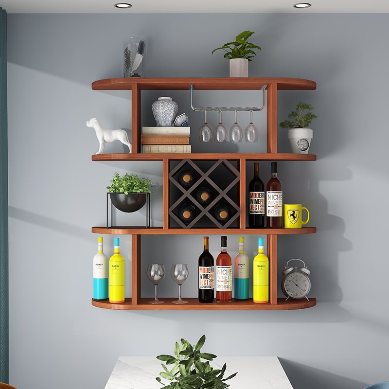 懸掛式置物紅酒架 【最低價 公司貨】簡約酒櫃酒架餐廳飯店墻上壁掛式酒格子可定制◆生活百貨挖寶節 6