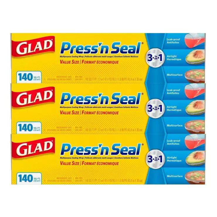 【10%點數回饋】Glad Press’n Seal 強力保鮮膜 3入