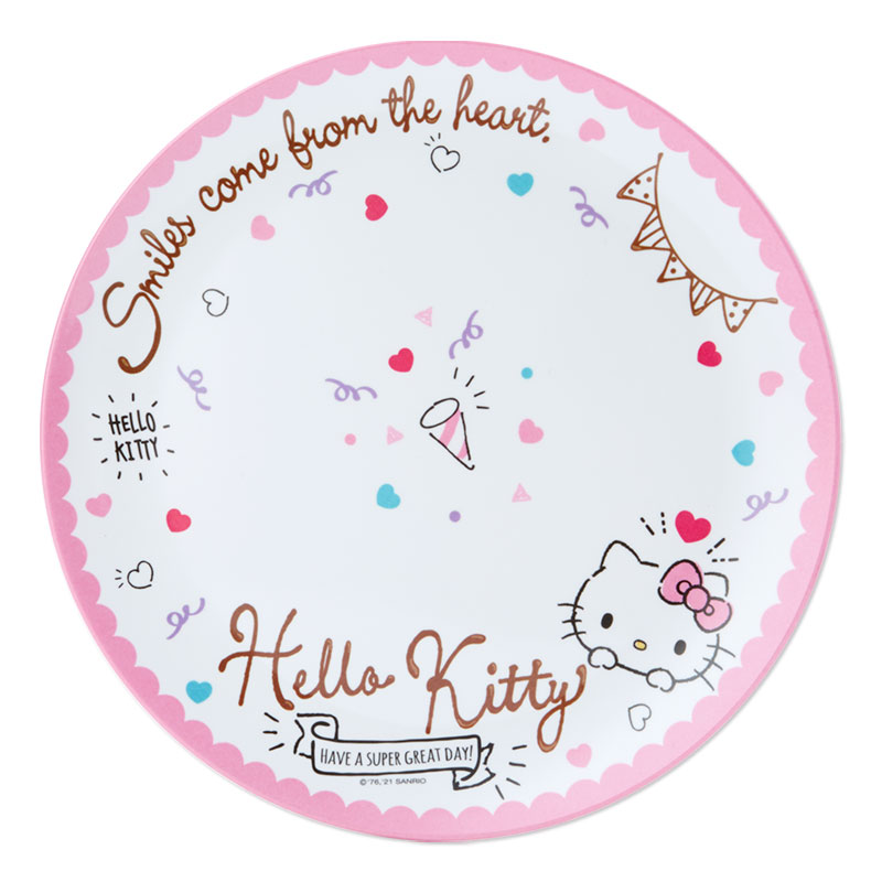 【震撼精品百貨】凱蒂貓 Hello Kitty 日本SANRIO三麗鷗 KITTY 美耐皿盤子/塑膠盤-粉#58542 震撼日式精品百貨