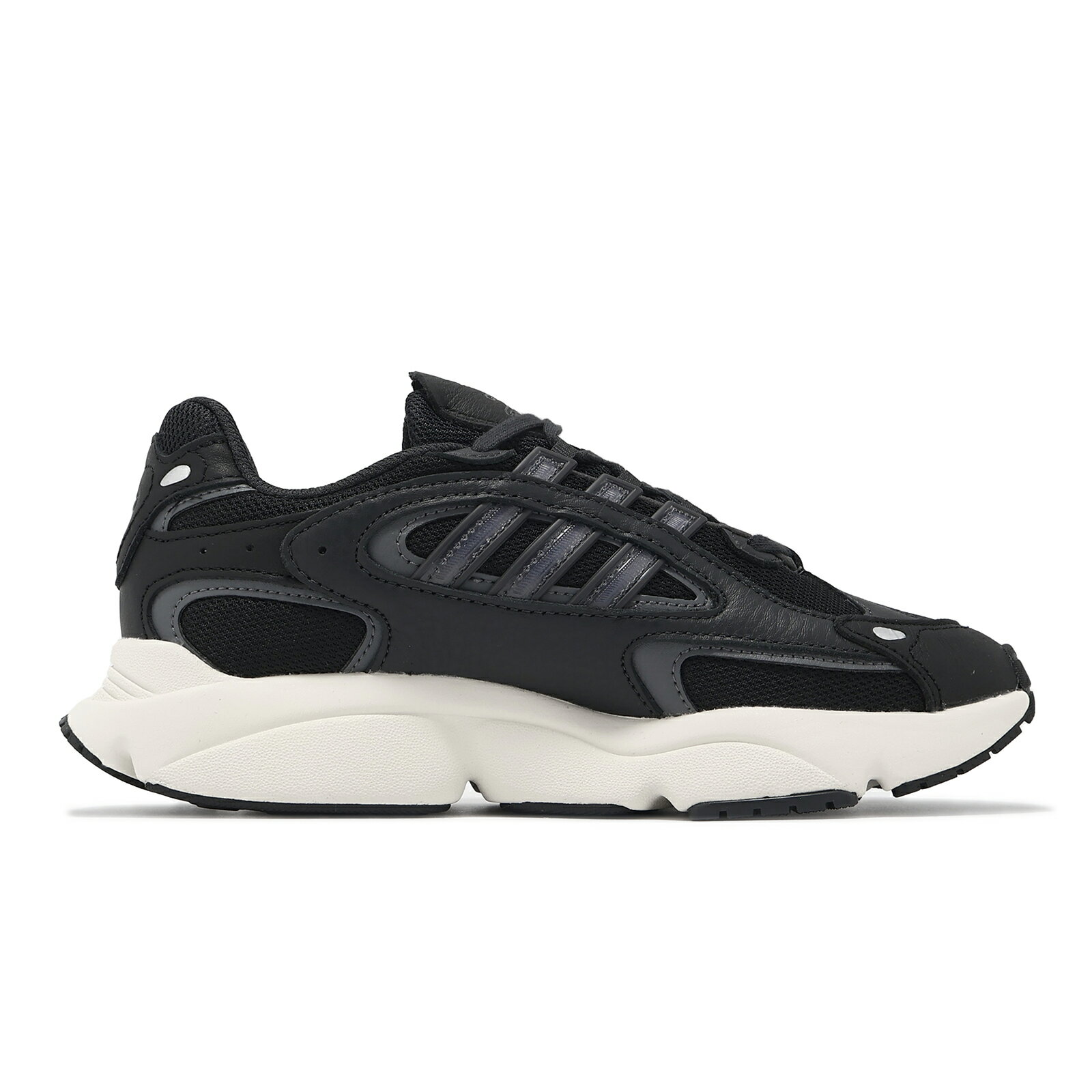 adidas 休閒鞋 OZMILLEN 男鞋 女鞋 黑 白 皮革 網布 緩衝 情侶鞋 愛迪達 ID5831 1