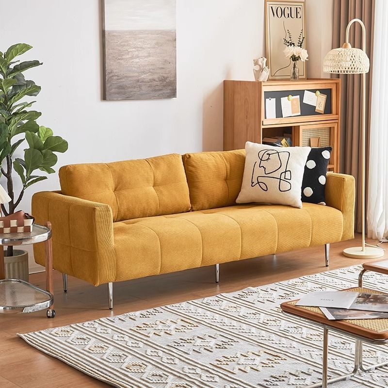 【限時優惠】北歐沙發小戶型客廳現代簡約家用復古燈芯絨網紅款布藝雙三人沙發