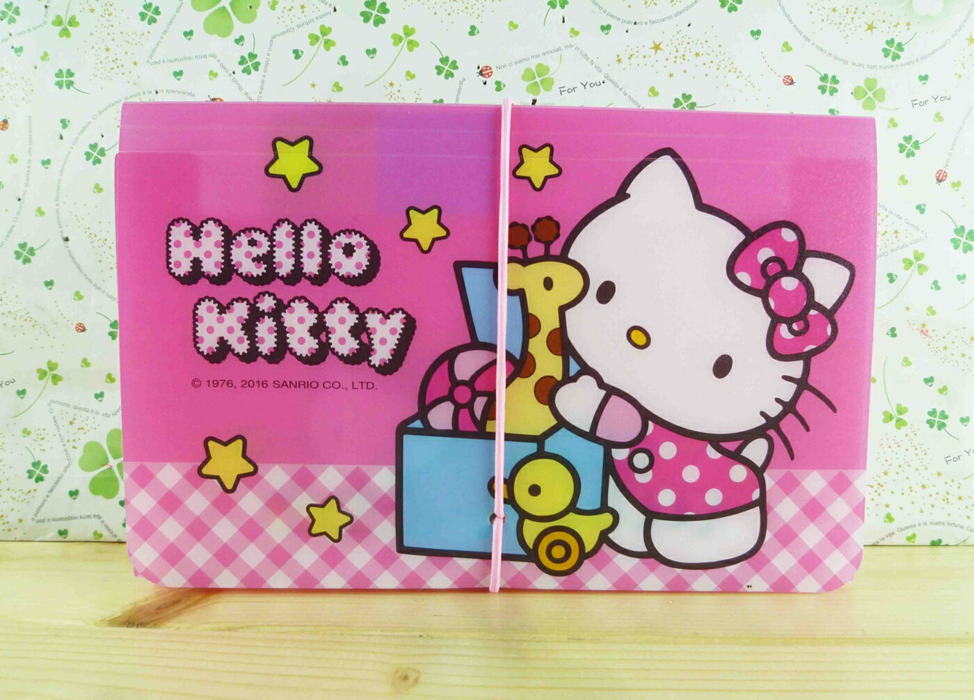 【震撼精品百貨】Hello Kitty 凱蒂貓 12層風琴夾-粉長頸鹿 震撼日式精品百貨