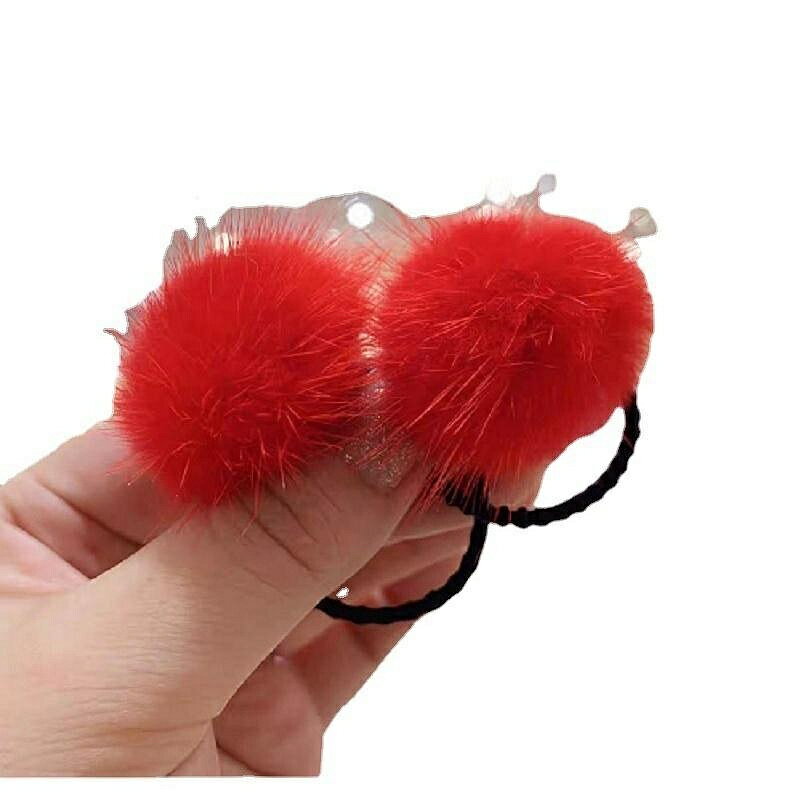 髮飾 寶寶女童髮圈飽滿水貂毛球髮繩幼兒高彈不拉扎頭髮皮筋頭繩 4