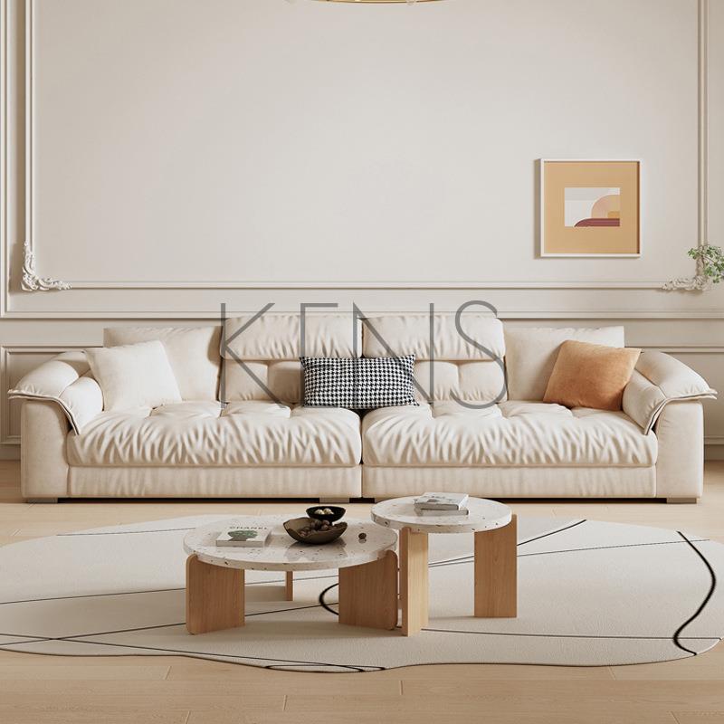 【KENS】沙發 沙發椅 法式奶油風羽絨沙發客廳小戶型簡約現代云朵沙發網紅乳膠直排沙發