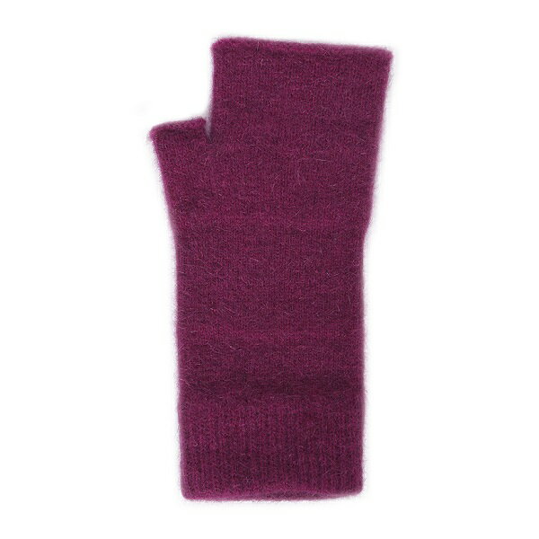 紫莓色紐西蘭貂毛羊毛袖套手套 保暖露指手套-美型袖套造型女用手套