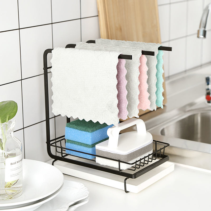 廚房掛毛巾抹布的架子神器多功能壁掛家用瀝水架洗碗巾省空間臺面