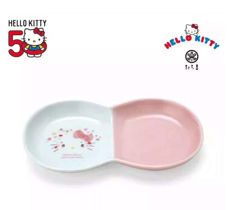 【震撼精品百貨】凱蒂貓 Hello Kitty~日本SANRIO三麗鷗 KITTY吉唐茶50週年迷你瓷盤*20786