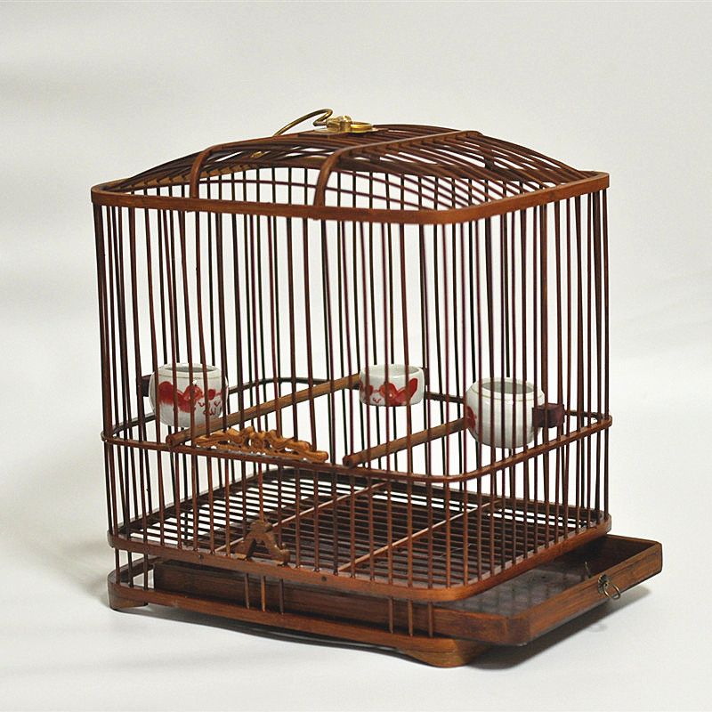 免運 寵物籠子 竹鳥籠玉鳥籠竹製方籠芙蓉相思竹籠繡眼鳥籠貝子蠟嘴竹製方籠包郵 可開發票 快速出貨