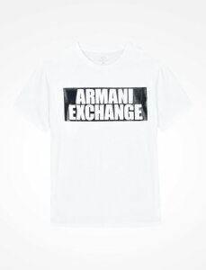 美國百分百【Armani Exchange】T恤 AX 短袖 logo 上衣 T-shirt 男款 白色 I487
