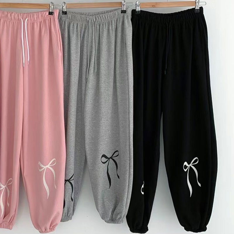 ANNAS 正韓蝴蝶結縮口褲 運動褲 棉褲 大蝴蝶結 浪漫芭蕾舞風格 韓國長褲 9