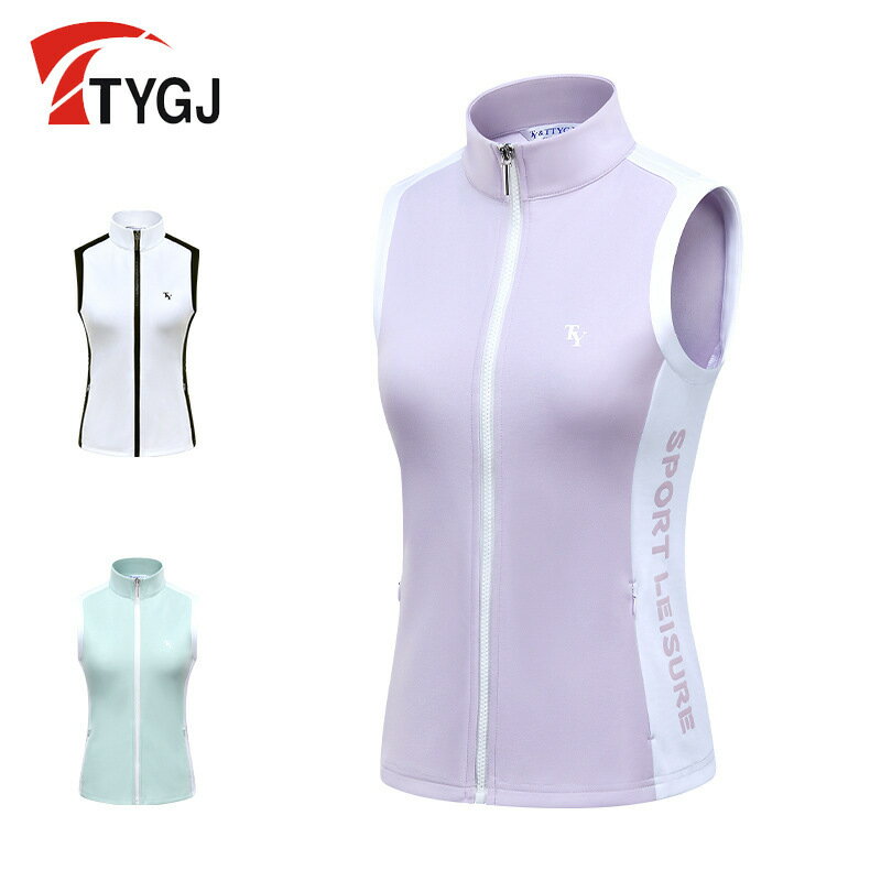TTYGJ高爾夫運動馬甲秋冬立領防風保暖背心外搭上衣運動服女外套