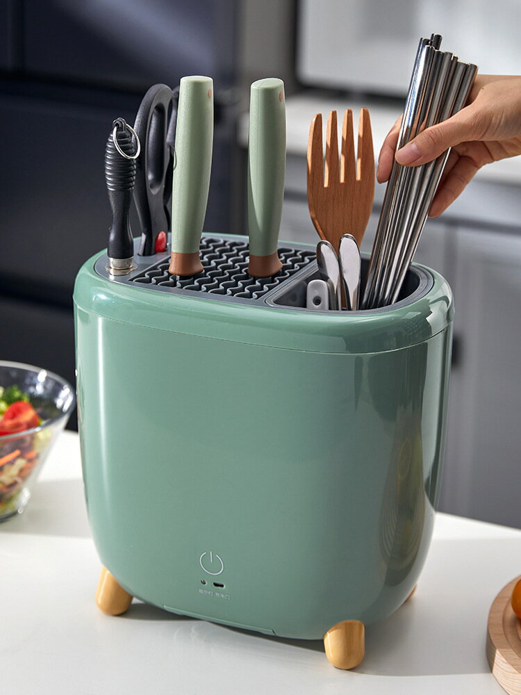 智能消毒烘干刀架置物架刀具菜刀刀座筷子籠收納一體廚房用品家用「限時特惠」