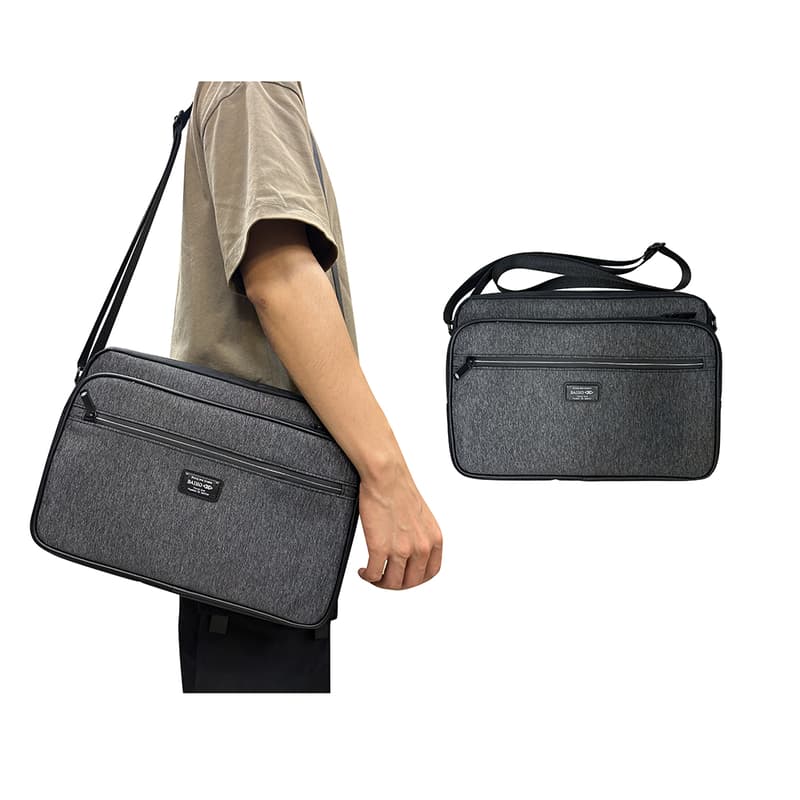 ~雪黛屋~BAIHO 斜背包台灣製造大容量可A4夾主袋+外袋共四層防水尼龍布BW536