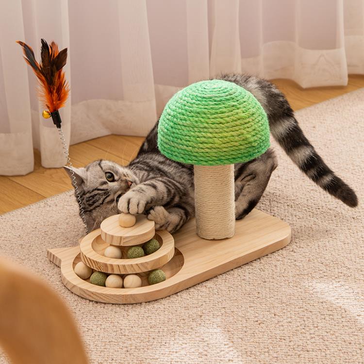 貓抓板立式劍麻貓抓柱木質耐用不掉屑貓咪玩具自嗨解悶耐磨貓爪板 全館免運