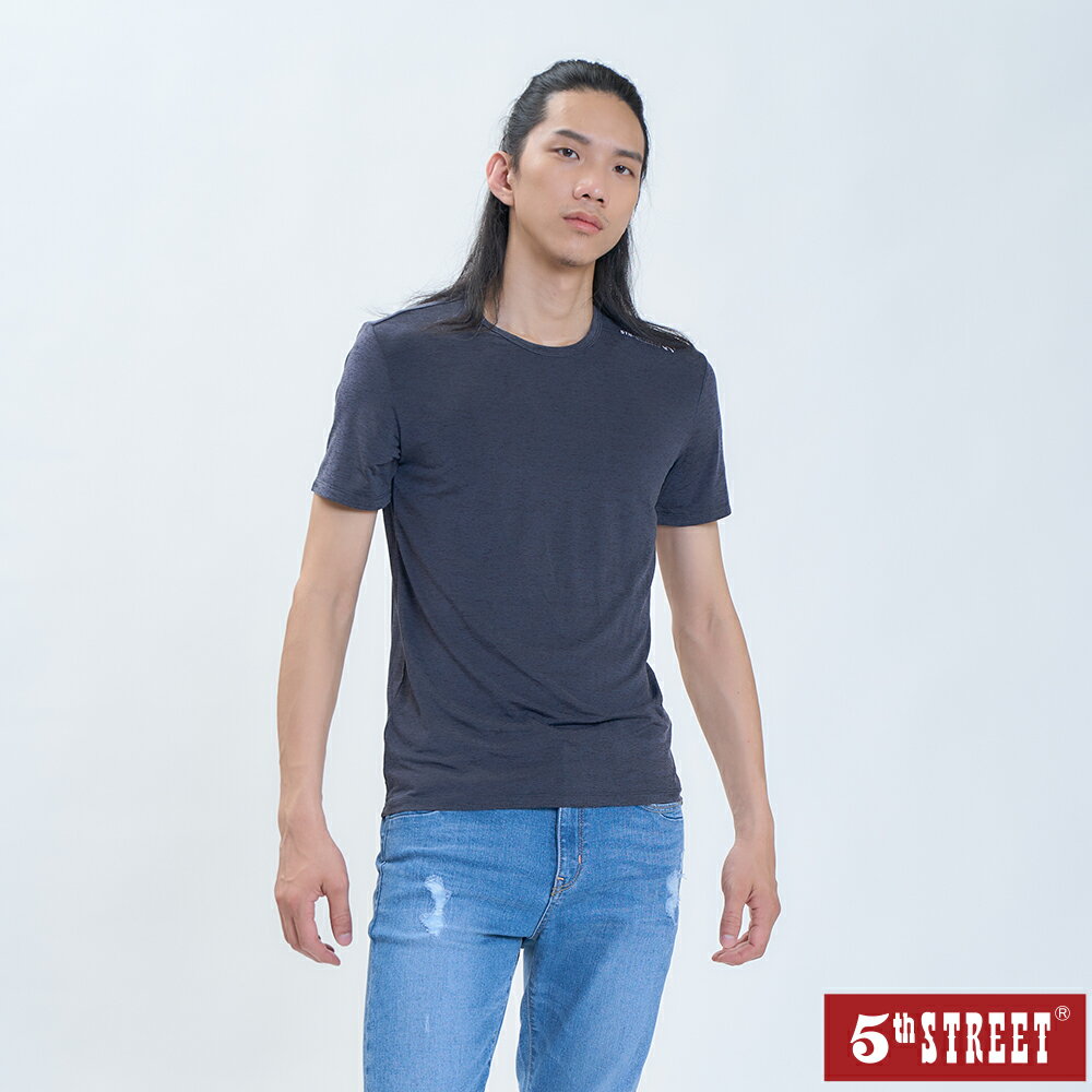 男超涼降溫短袖T恤-黑灰【5th STREET】【APP下單享最高9%點數】#年中特賣