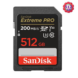 SanDisk 512GB 512G SDXC【200MB/s】Extreme Pro 633X SD UHS-I UHS 4K U3 Class 3 C10 Class 10 V30 SDSDXXD-512G 原廠包裝 相機記憶卡