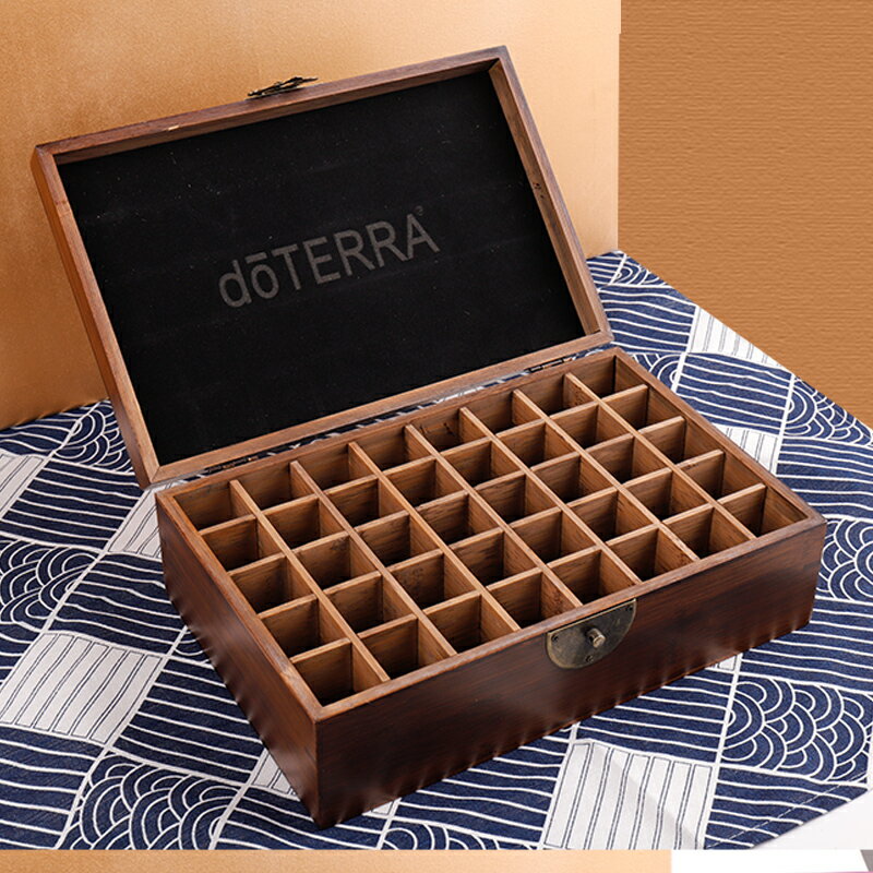 精油收納盒 doterra精油盒子收納盒 木製40格多功能精致多特瑞整理實木盒『XY23053』
