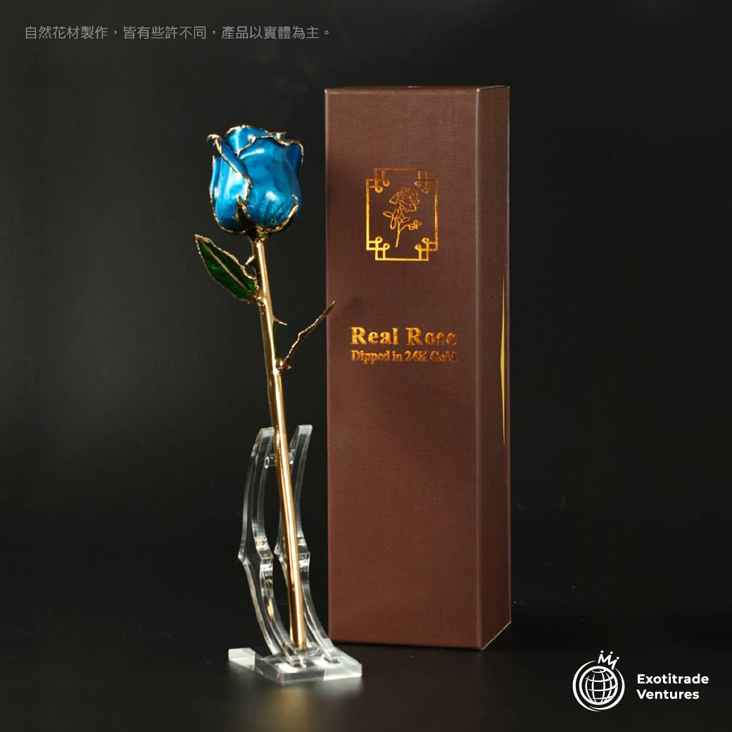 24K金 永恆鍍金珍藏玫瑰_藍色 3