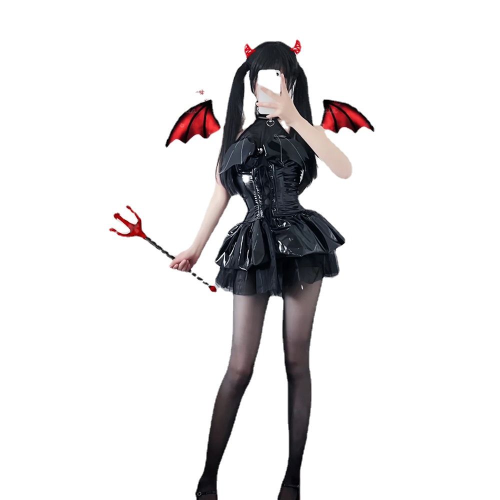 【台灣公司 可開發票】COS日系二次元cos魔女cosplay服裝女小惡魔透視短裙純欲辣妹制服 3