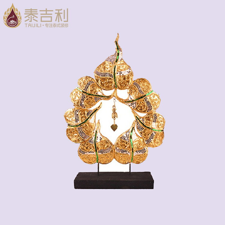 泰國工藝品裝飾擺件 客廳玄關新古典辟邪實木菩提風鈴桌面擺設1入