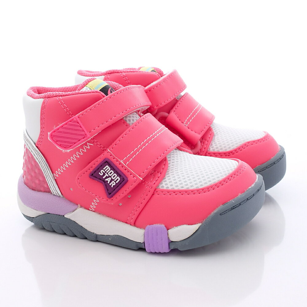日本月星Moonstar機能童鞋矯健系列寬楦穩定彎曲鞋款21404粉(中小童段/中大童段) 1