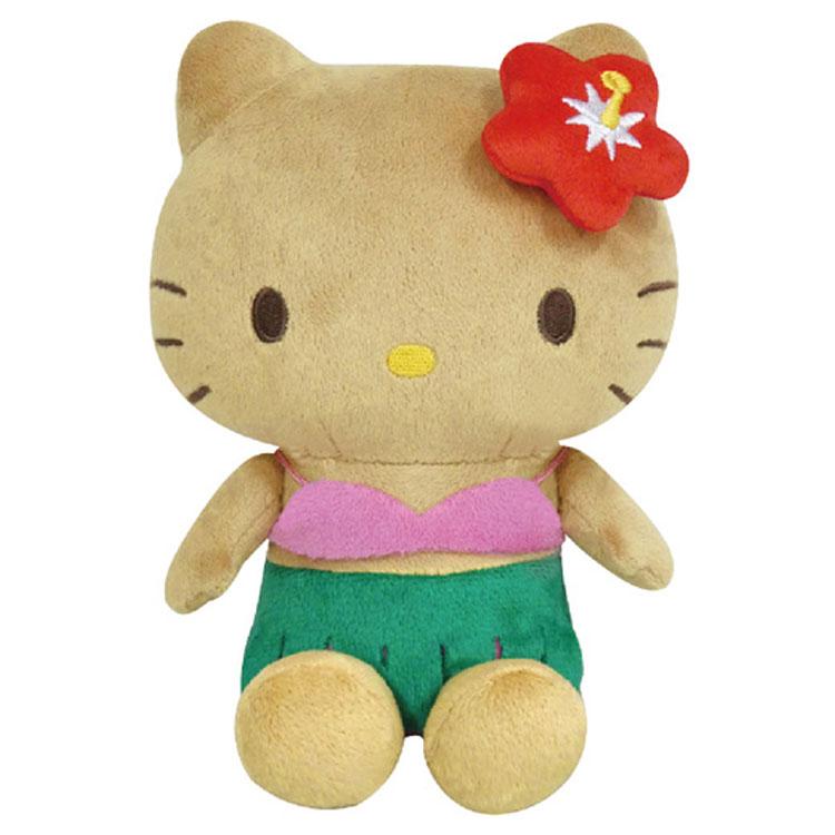 【震撼精品百貨】凱蒂貓 Hello Kitty~日本SANRIO三麗鷗 KITTY曬黑夏威夷絨毛娃娃-扶桑花*60660