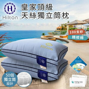 【Hilton希爾頓】皇家頂級100支紗天絲獨立筒枕