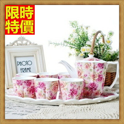 下午茶茶具含茶壺咖啡杯組合-6人高檔描金歐式陶瓷茶具4色69g28【獨家進口】【米蘭精品】