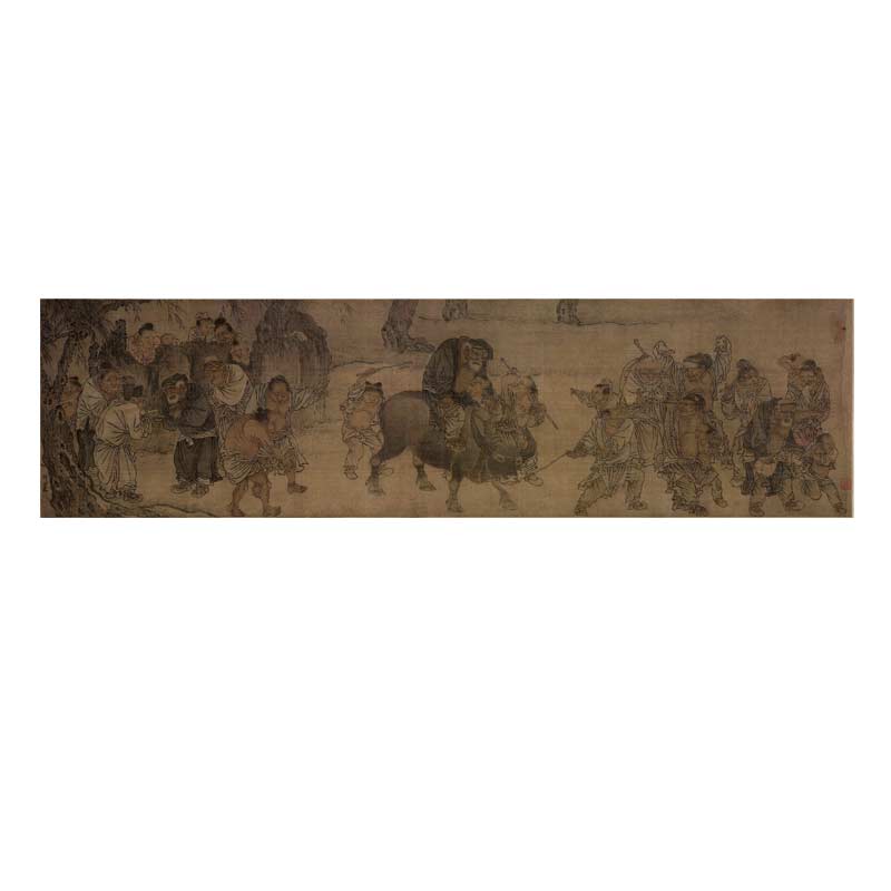 仿古畫名畫復製品宋劉履中田畯醉歸圖卷30-112釐米人物畫字畫國畫